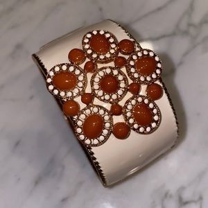 Enamel and Coral tone oval bracelet